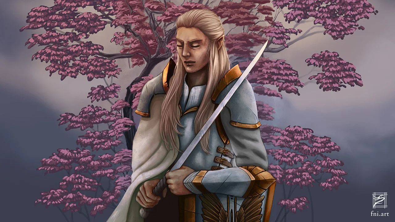 Digital drawing of Aiu, the first Guardian amongst the silvrians.