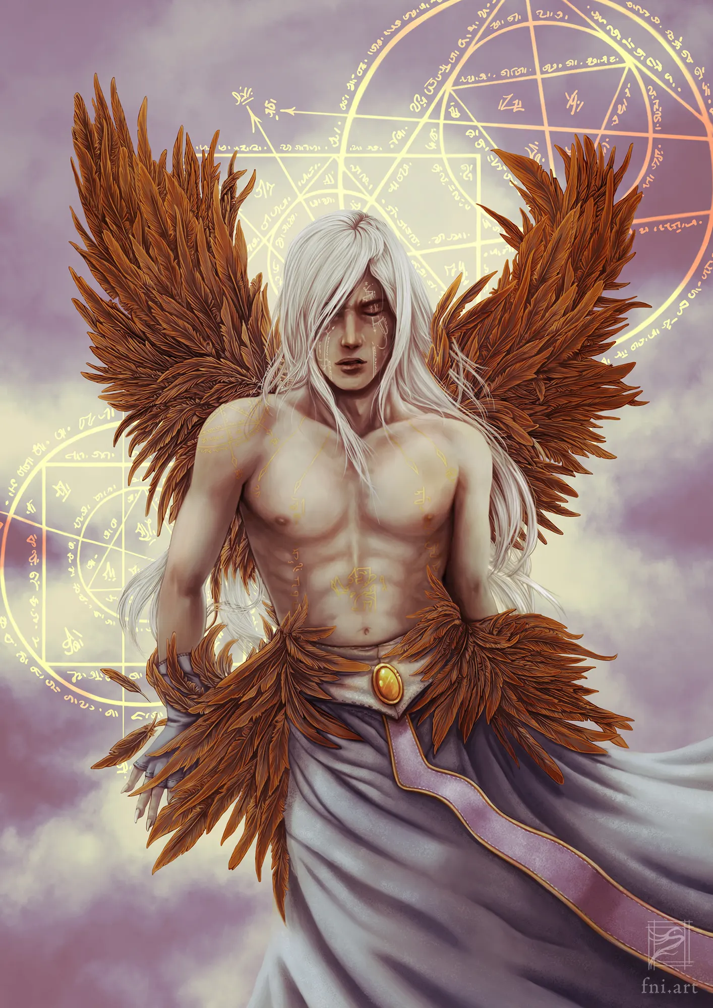 Digital illustration of Arkaye, a God of Haranutarie