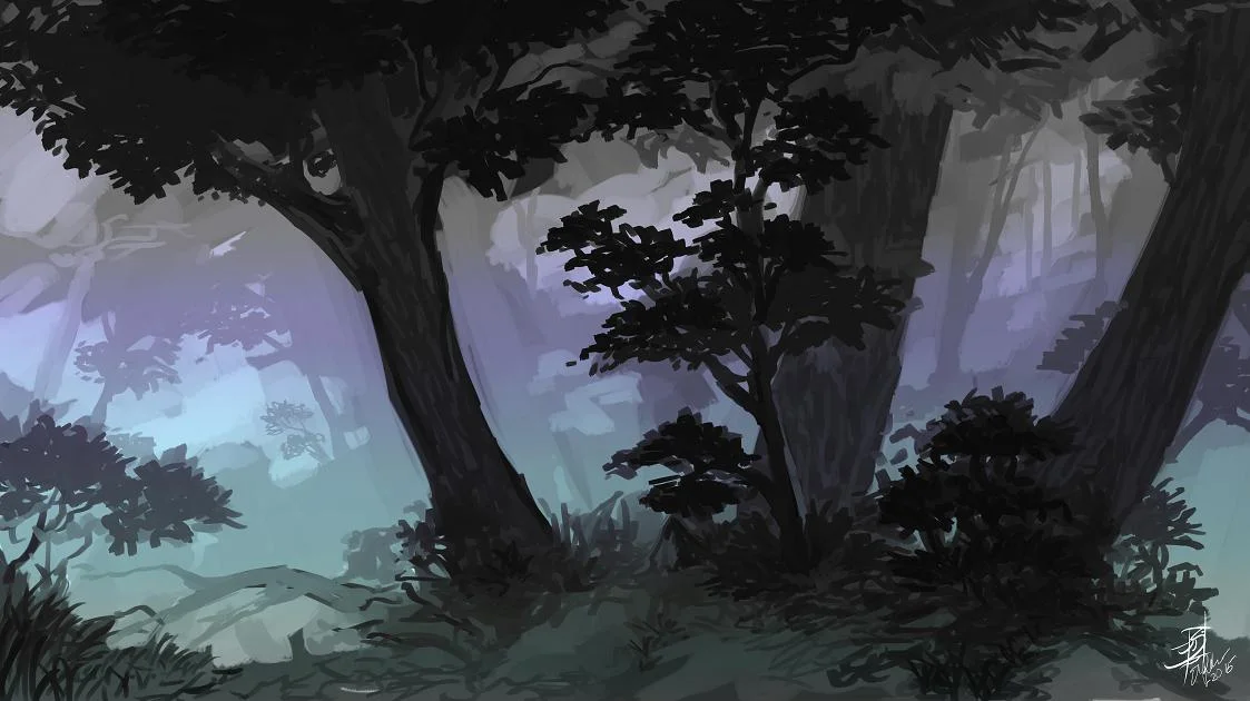 Concept art of a forest